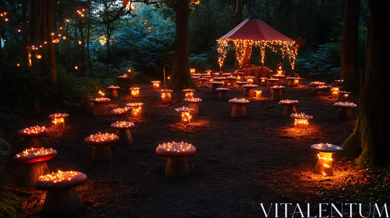 AI ART Candlelit Forest Gathering