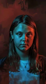 Intense Greta Thunberg Portrait