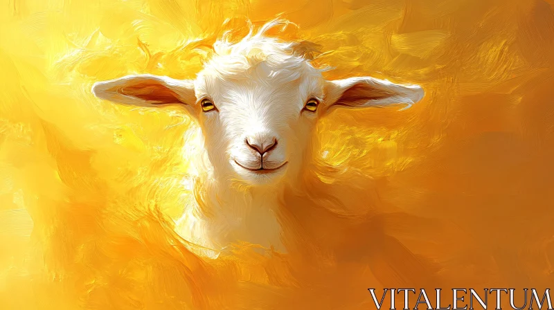 Ethereal Goat Painting AI Image