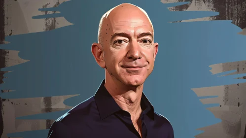 Stylized Digital Portrait of Jeff Bezos