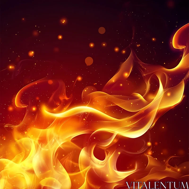 Artistic Flames Swirling with Intensity AI Image