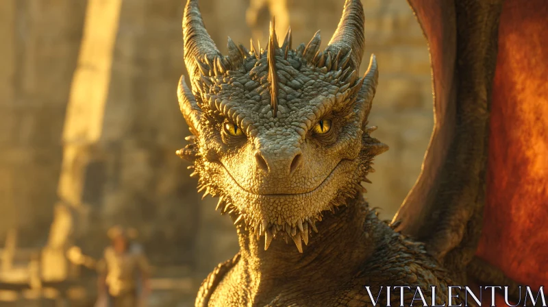 Fantasy Dragon Close-Up AI Image