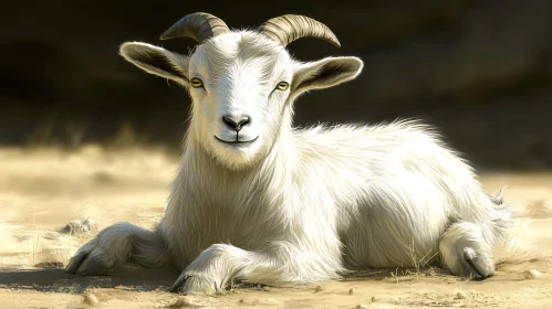 Peaceful Goat Resting