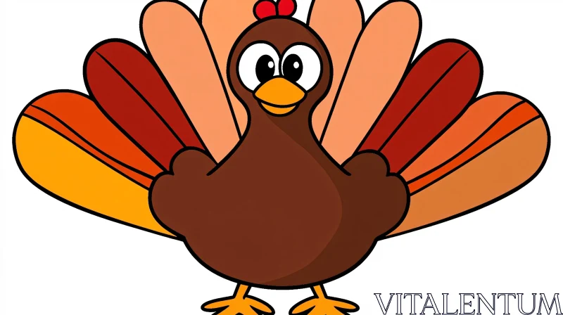 Animated Thanksgiving Turkey Illustration AI Image