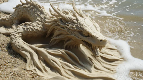 Dragon Sand Art at the Beach