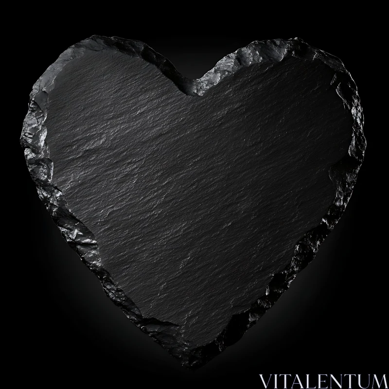 Dark Heart Shape Stone Slab Texture AI Image