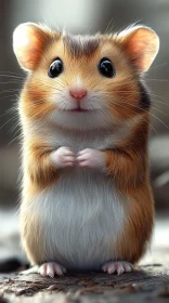 Charming Close-Up of a Hamster