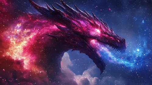 Celestial Dragon in Starry Sky