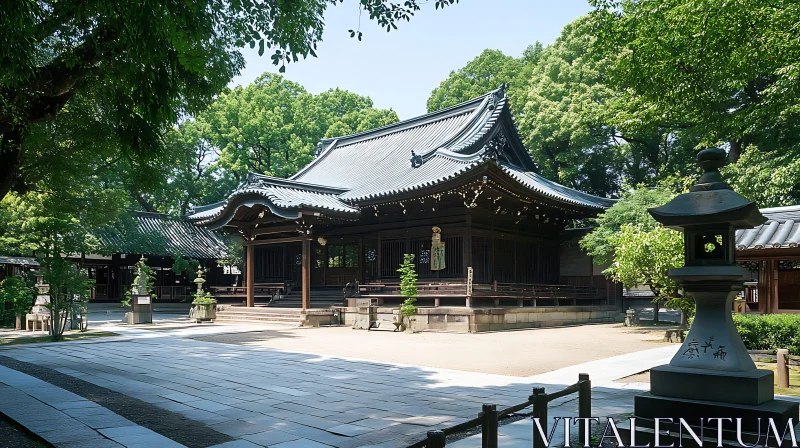 AI ART Japanese Temple in Greenery