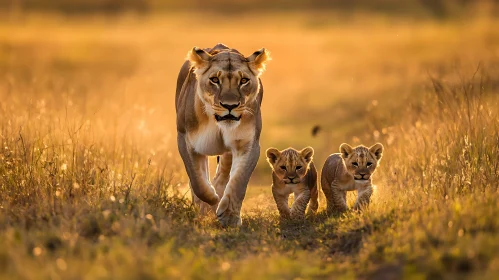 Lion Family in the Savanna