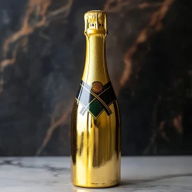 Elegant Golden Champagne Bottle for Celebrations