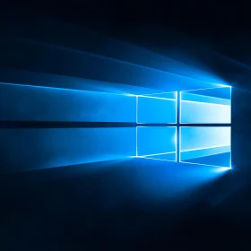 Futuristic Glowing Blue Window Icon