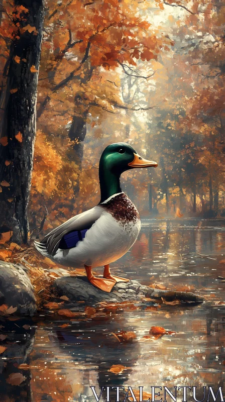 AI ART Autumn Forest Duck