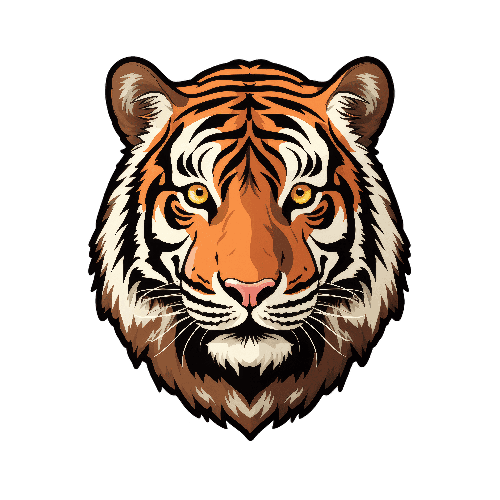 POD Design Tiger Head Vector Art - Detailed Wildlife Illustration