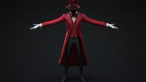 Figure in Red Coat and Top Hat