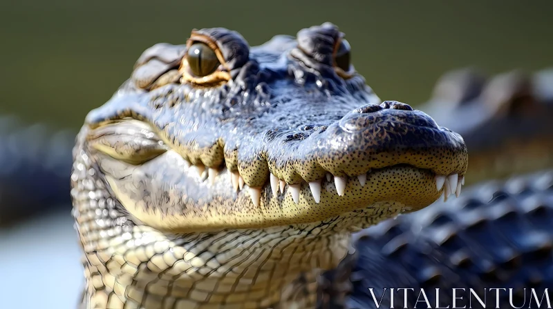 Fierce Alligator Close-Up AI Image