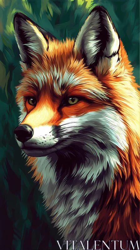 Fox Portrait with Rich Fur Detail AI Image