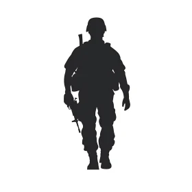 Soldier Silhouette with Rifle