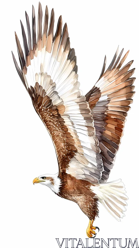 Soaring Eagle Illustration AI Image