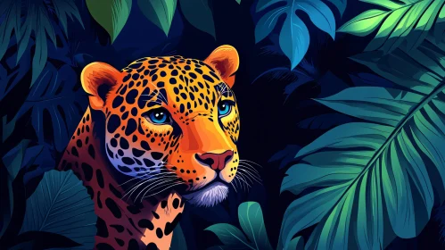 Illustrated Leopard Portrait