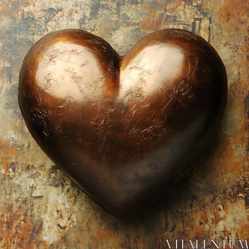 Metallic Heart Still Life AI Image