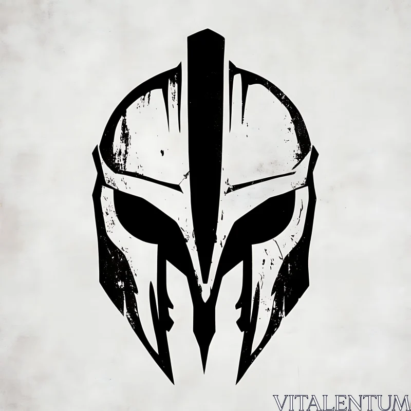 Abstract Warrior Helmet Design AI Image