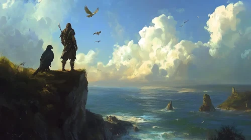 Coastal Sentinel: A Solitary Figure's Vigil