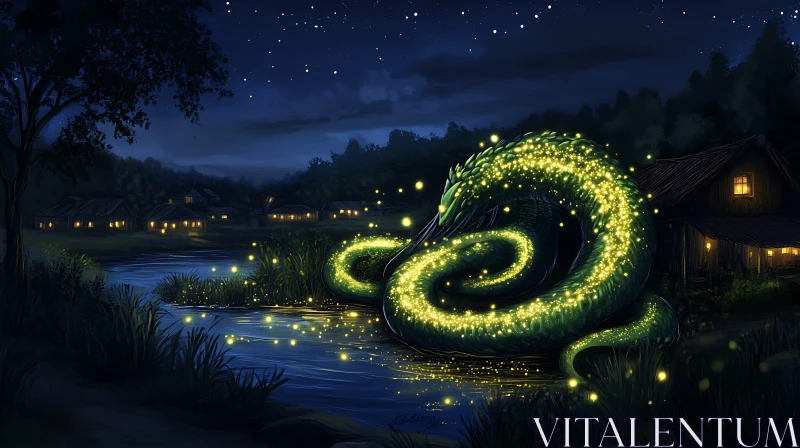 AI ART Magical Night Serpent