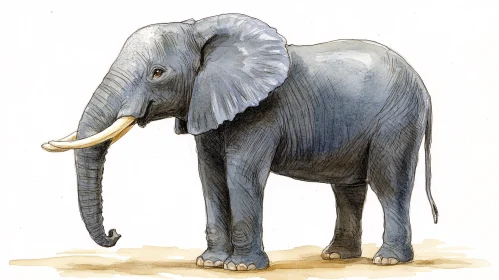 Artistic Elephant in Watercolor