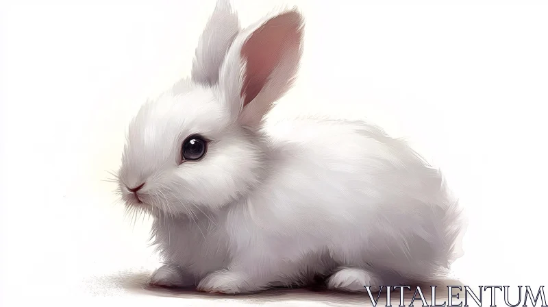 Adorable White Rabbit Portrait AI Image