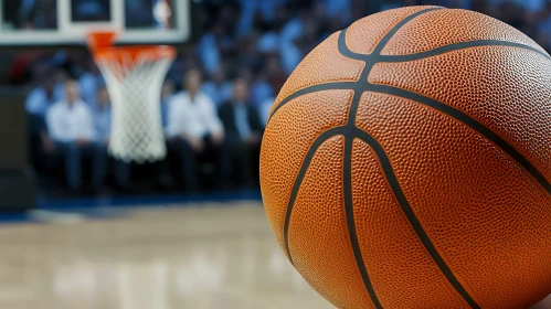 A Basketball Close-Up on the Court