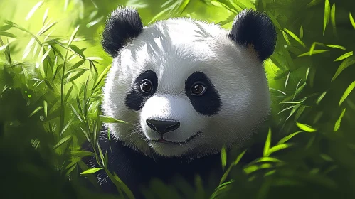 Panda in the Bamboo Forest