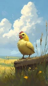 Rural Scene with Chicken