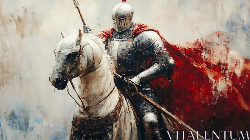 AI ART Armored Knight on Horseback Fine Art