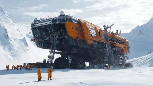 Futuristic Vehicle on Snow