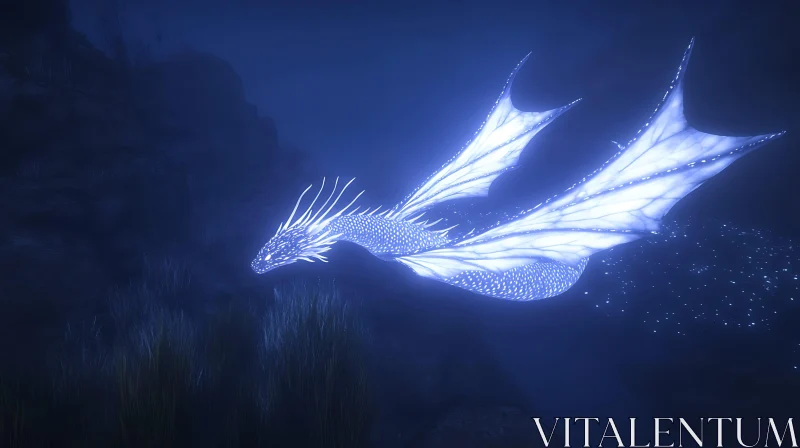 AI ART Luminous Dragon in Submerged Realm