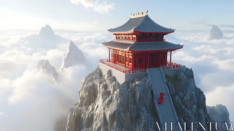 Temple Above the Clouds AI Image