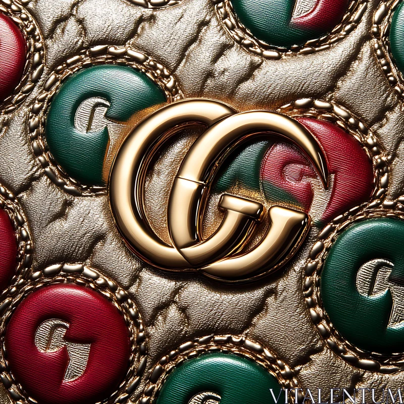 Opulent Fashion Accessory with Gold Logo AI Image