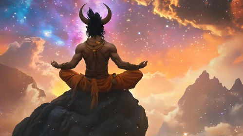 Horned Meditator in Cosmic Contemplation