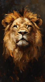 Regal Lion Oil Painting