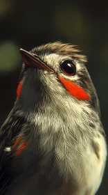 Close-Up of a Bird with Red Spots