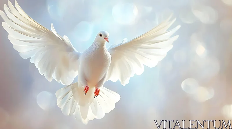 AI ART Dove of Peace Flying High