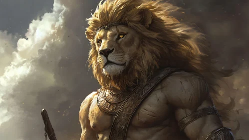 Majestic Lion Warrior Art