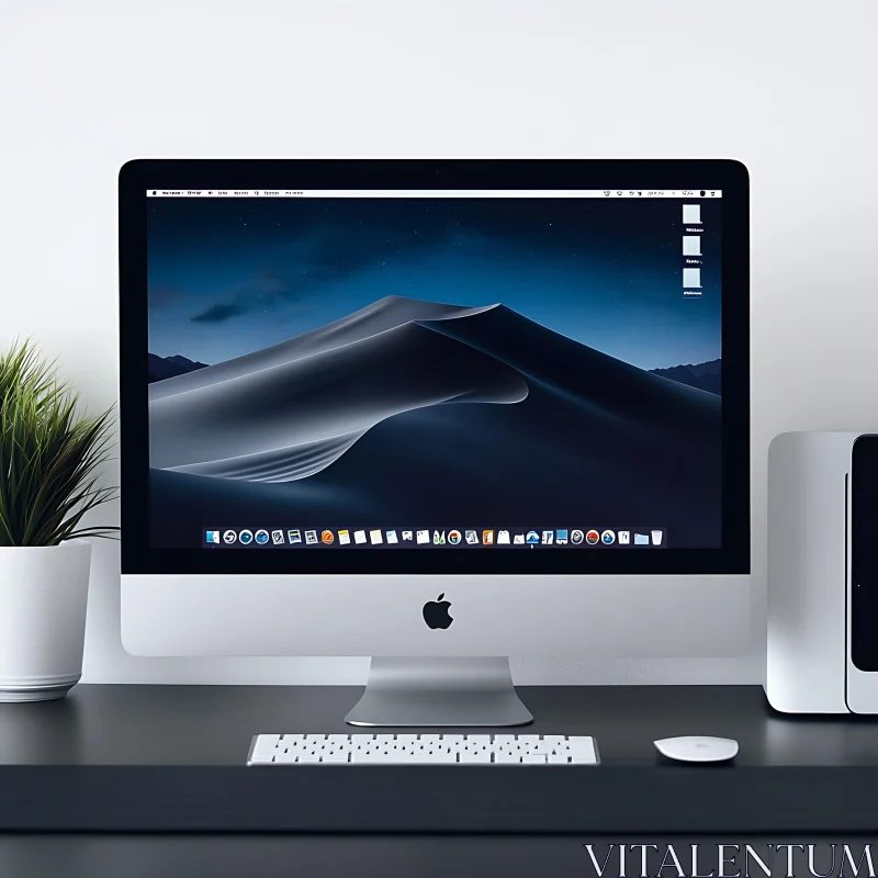 Modern Workspace with Apple iMac AI Image