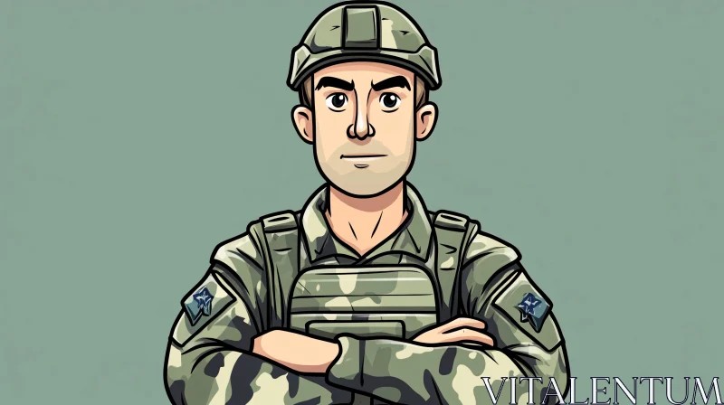 AI ART Armed Forces Cartoon Style Portrait