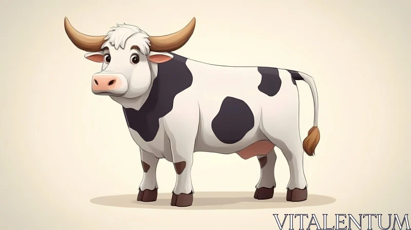 Friendly Cow Drawing AI Image