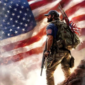 Patriotic Armed Forces Artwork