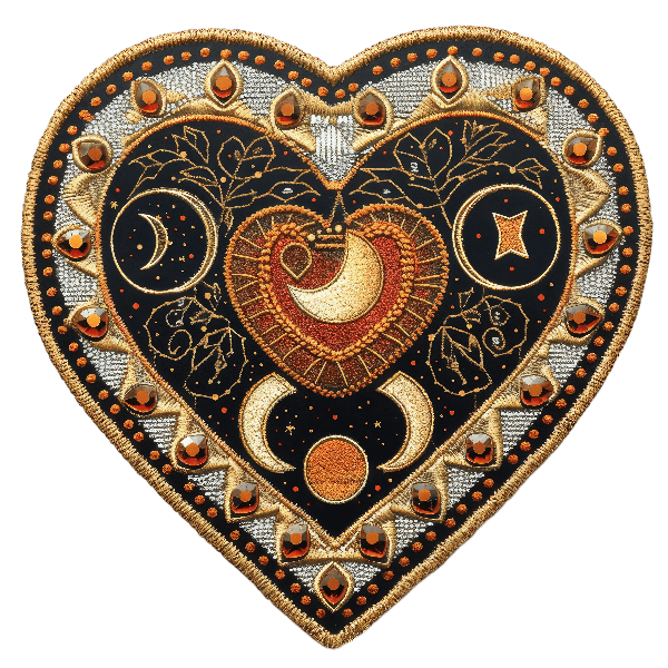 Celestial Heart Embroidery Art