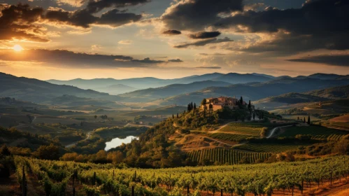 Baroque-Inspired Grandeur: Sunset Over Tuscany