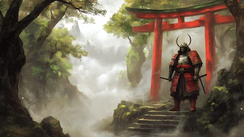 Samurai at Torii Gate